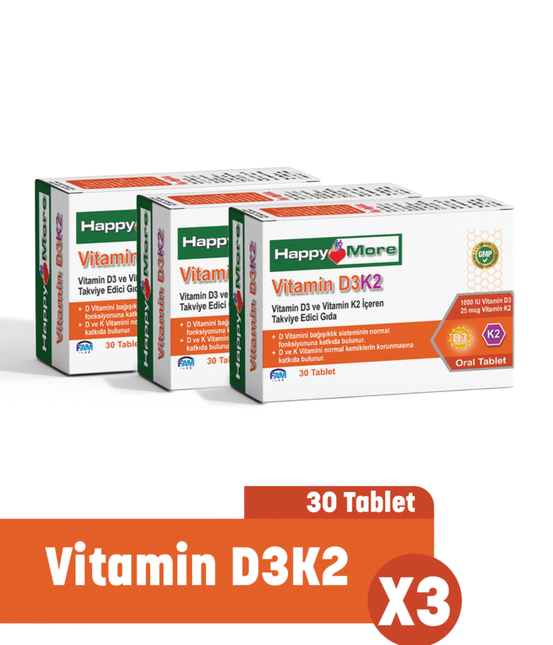 HappyMore Vitamin D3K2 3'lü Paket