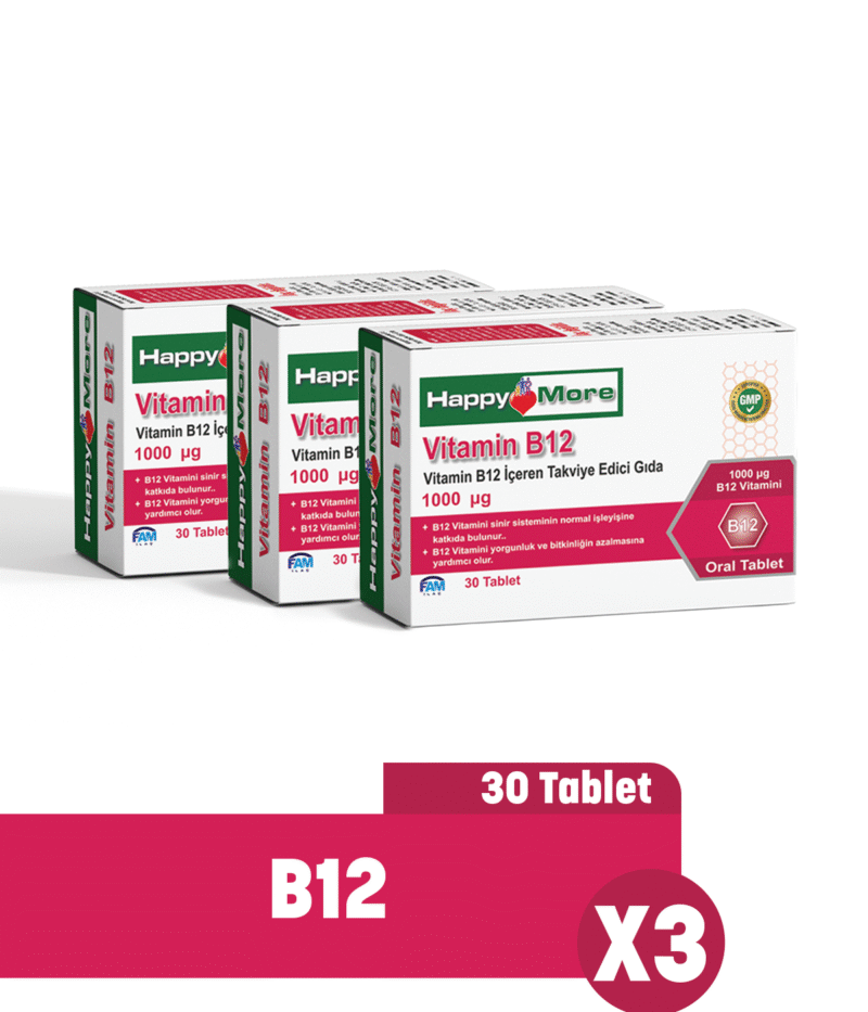 HappyMore Vitamin B12 3'lü Paket
